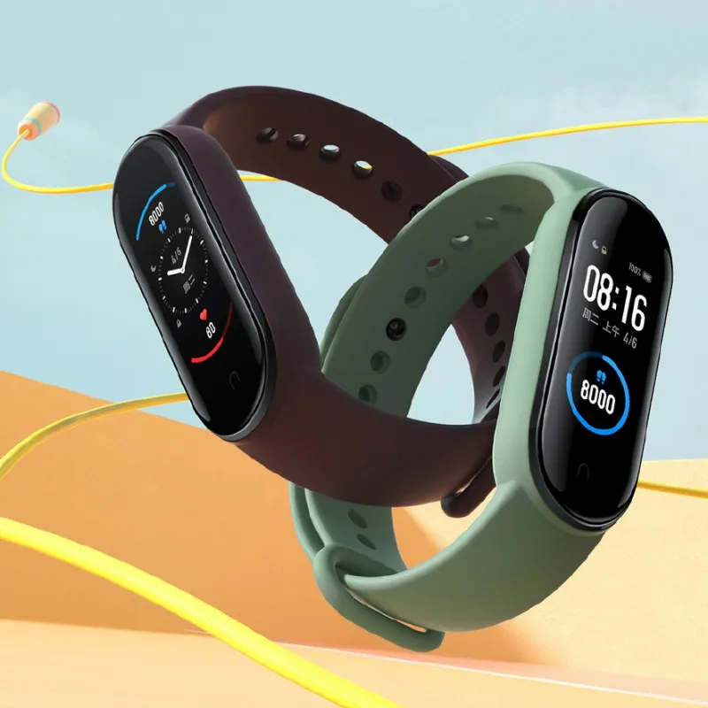Смарт-браслет Xiaomi Mi Band 5 4 цвета AMOLED экран пульсометр контроль сна шагов плавания