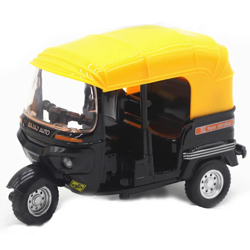 Высокая симуляция индийские трехколесные автомобили игрушка Индия оттягивающий