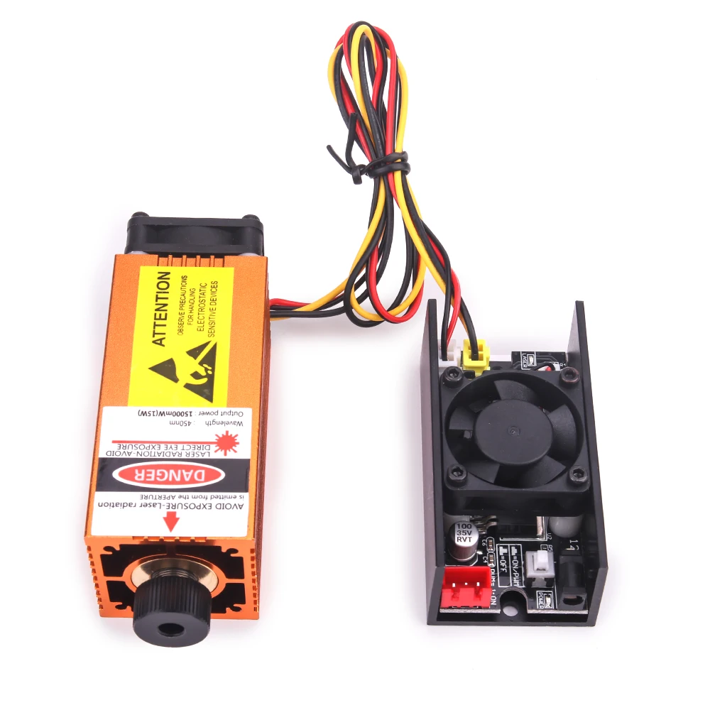 15 Вт регулируемый фокус сине фиолетовый лазерный модуль с гравировальным