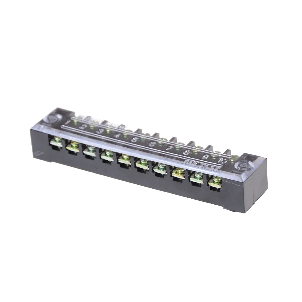 Dual Rows 10 Positions Screw Terminal Block Strip 600V 15A w Cover TB-1510 Barrier | Обустройство дома