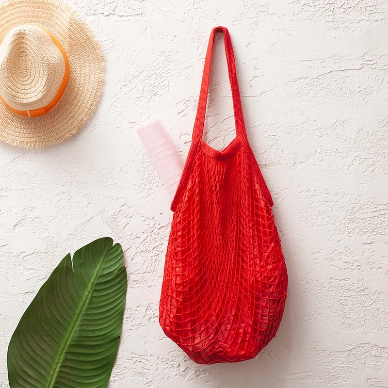 Унисекс складная Удобная сумка для покупок в сетку многоразовая тоут