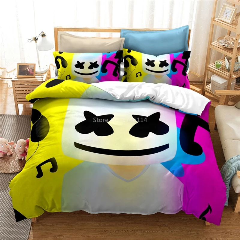 

Marshmello Doctom DJ 3D Printing Duvet Cover Pillowcases Twin Full Queen King Size Bedding Set Soft Bedclothes Home Textile
