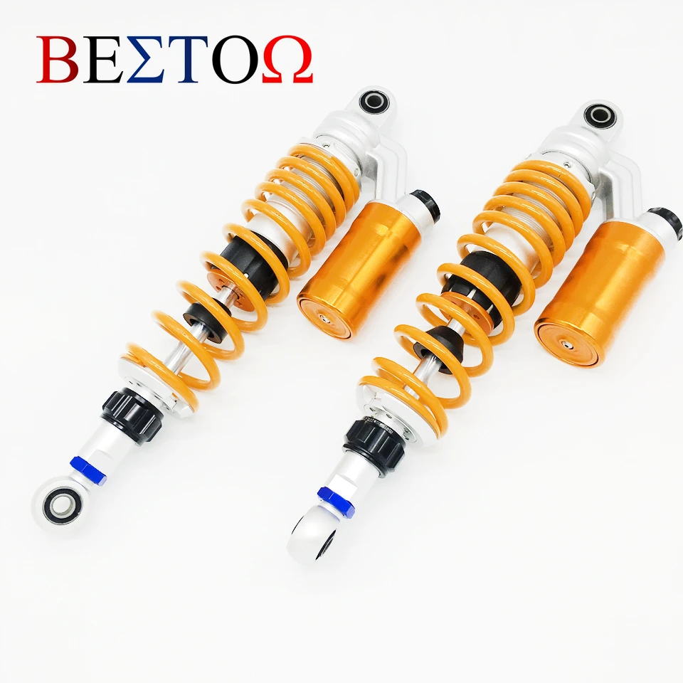 2 PCS Universal 310mm 330mm 340mm 350mm Motorcycle Rear Shock Absorbers Modified Damping Adjustable Round Rebound Damping shock
