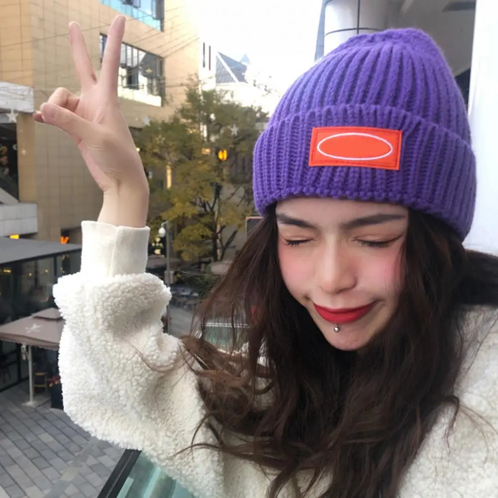 

Women Winter Casual Warm All-matched Ear Protection Knitted Beanie Hat Headwear