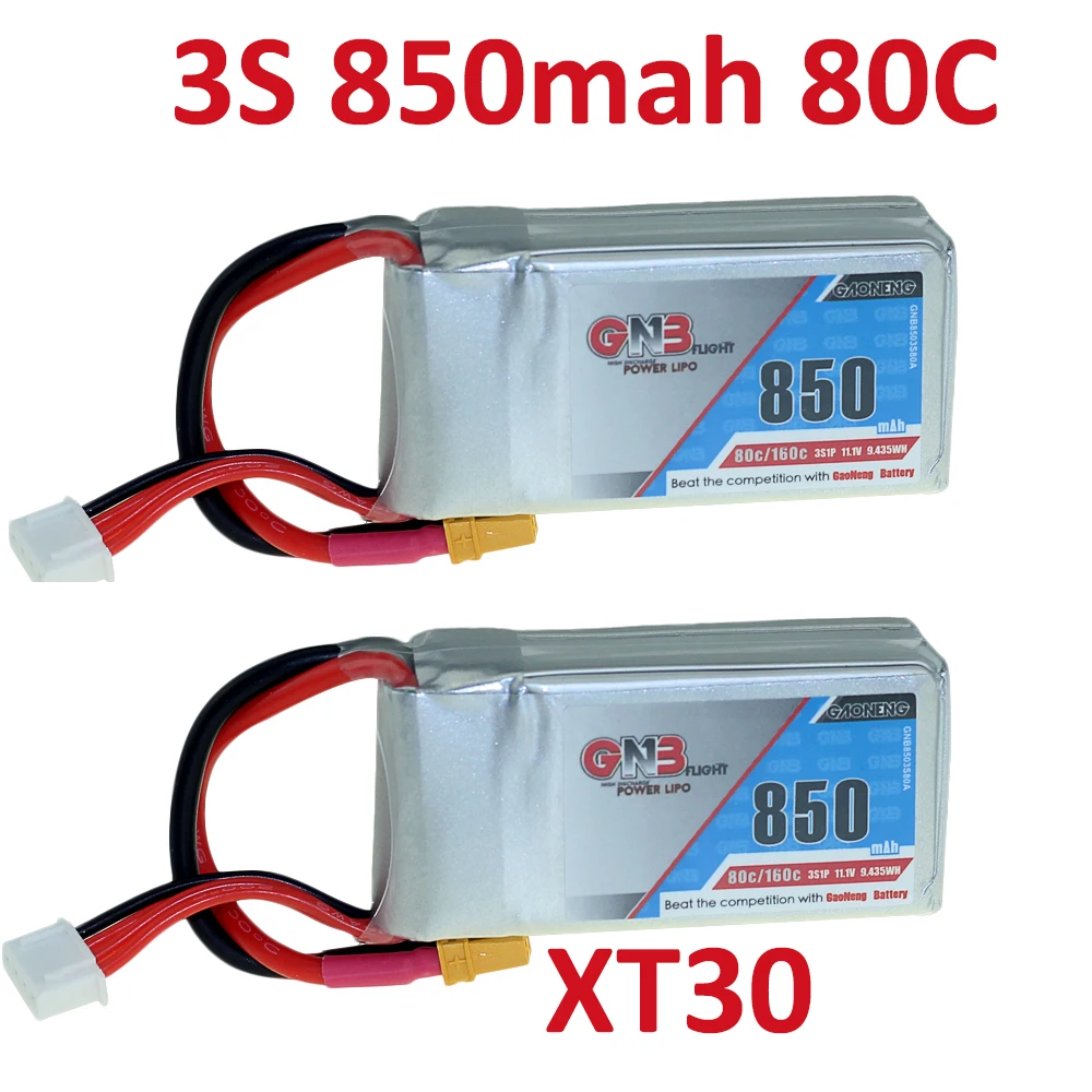 Перезаряжаемая литий полимерная батарея Gaoneng GNB 11 1 V 3S 550mAh 850mah 80/160C XT30 Plug Connector для