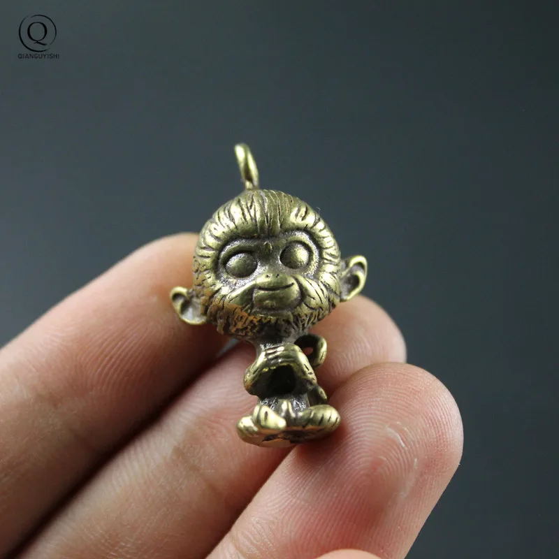 Латунь с обезьяной из мультфильма кукольный брелок-подвеска винтажная медная