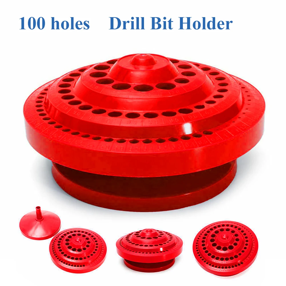 

PP Drill Bits Holder 1-13mm Storage Case Large capacity Portable Red 1pc