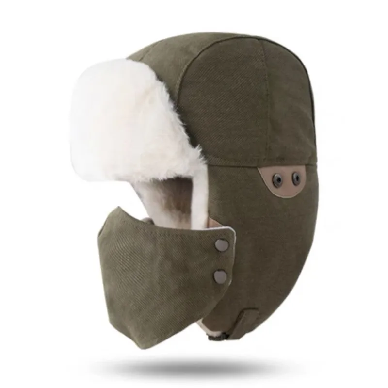 

Bomber Hat Women Men Thick Warm Trapper Earflap Cap Faxu Rabbit Fur Russian Hat 2021 New Winter Outdoor Ski Hat Ushanka Foldable