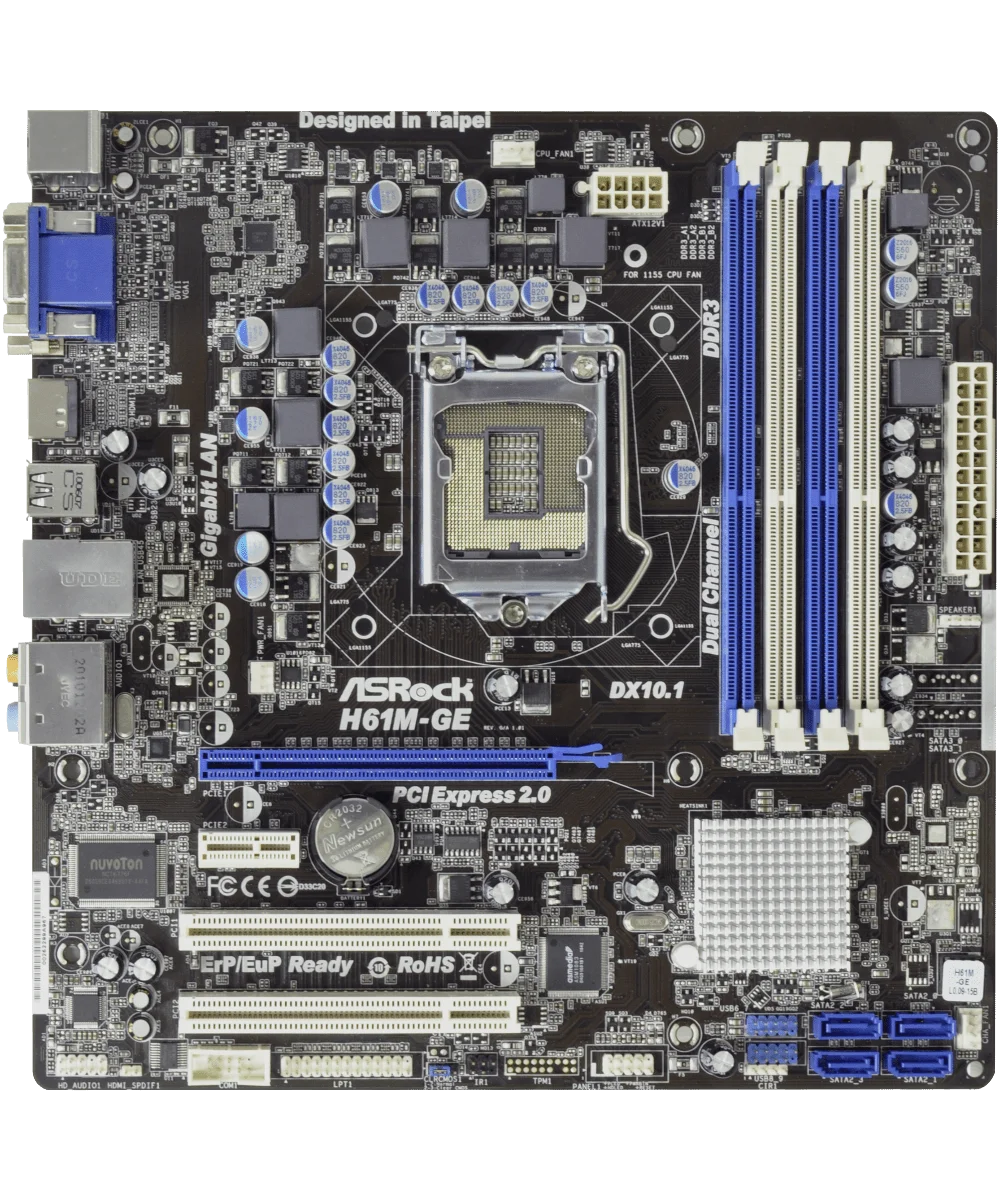 

Материнская плата H61M-GE для настольного ПК ASRock LGA 1155, Intel H61, DDR3, 16 ГБ, Core i7/i5/i3, ЦП PCI-E X16 HDMI, USB2.0, SATAII, Micro ATX