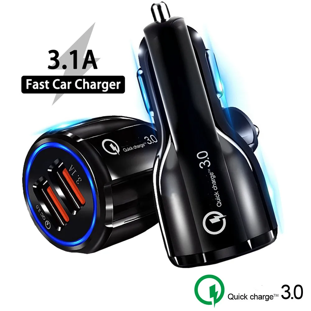 Car Charger Dual USB Quick Charge 3.0 for IPhone 8 X XS XR XSMAX QC Adapter Samsung Galaxy S8 Note 9 Huawei | Автомобили и