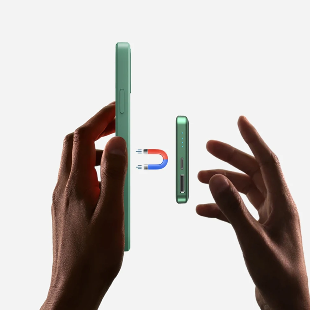 magnetic wireless power bank 22w 5000mah fast portable wireless charger usb c quick charging external battery for iphone 1211 free global shipping