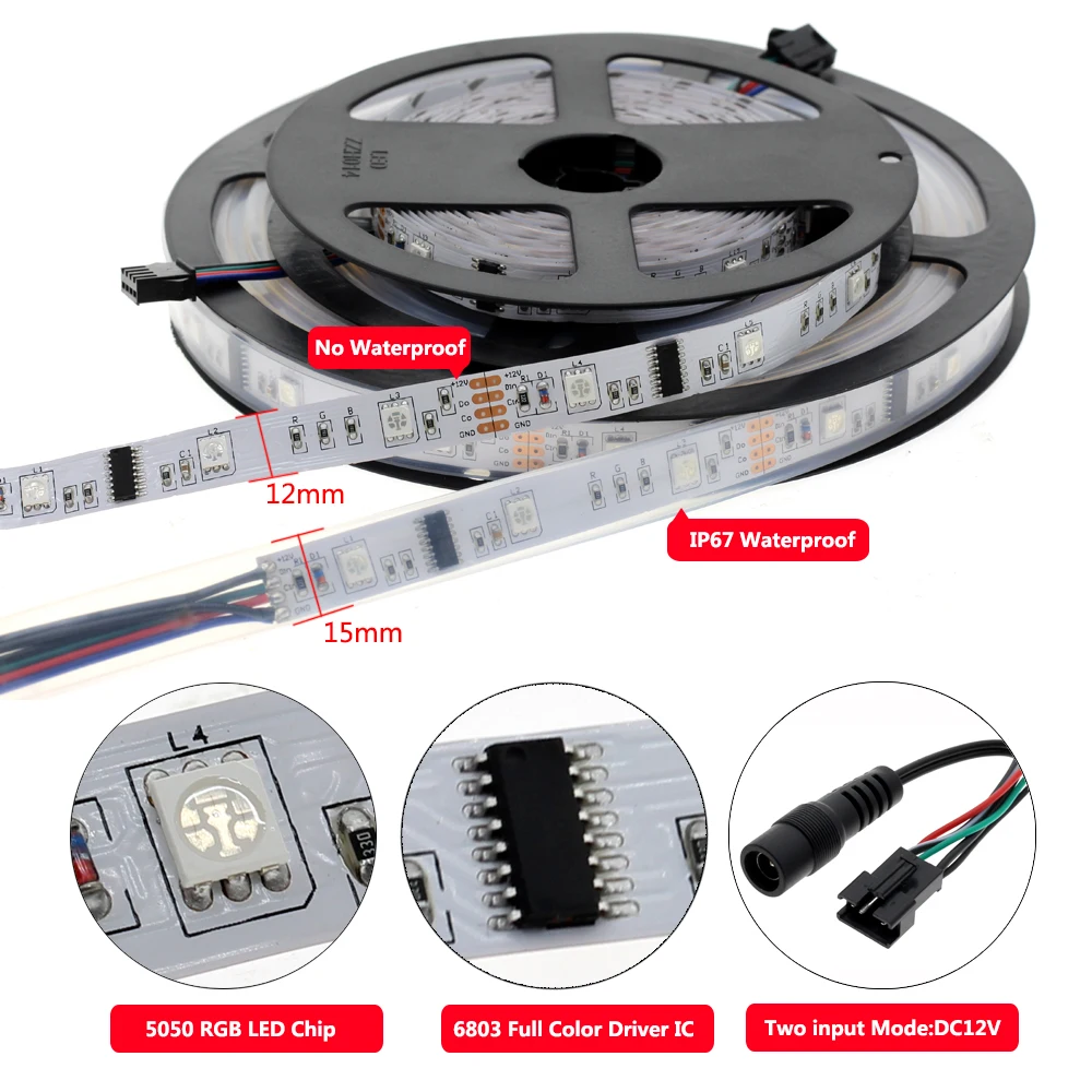 6803 IC Волшебная Мечта Цвет RGB Светодиодная лента 5050 5 м 30 светодиодный s/M погоня огни+ 133 программа RF волшебный контроллер+ адаптер питания