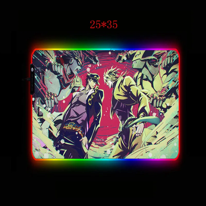 

Mairuige Jojo Bizarre RGB LED Large Mouse Pad USB Wired Lighting Gaming Mousepad Keyboard Colorful Luminous for PC Mice Mat