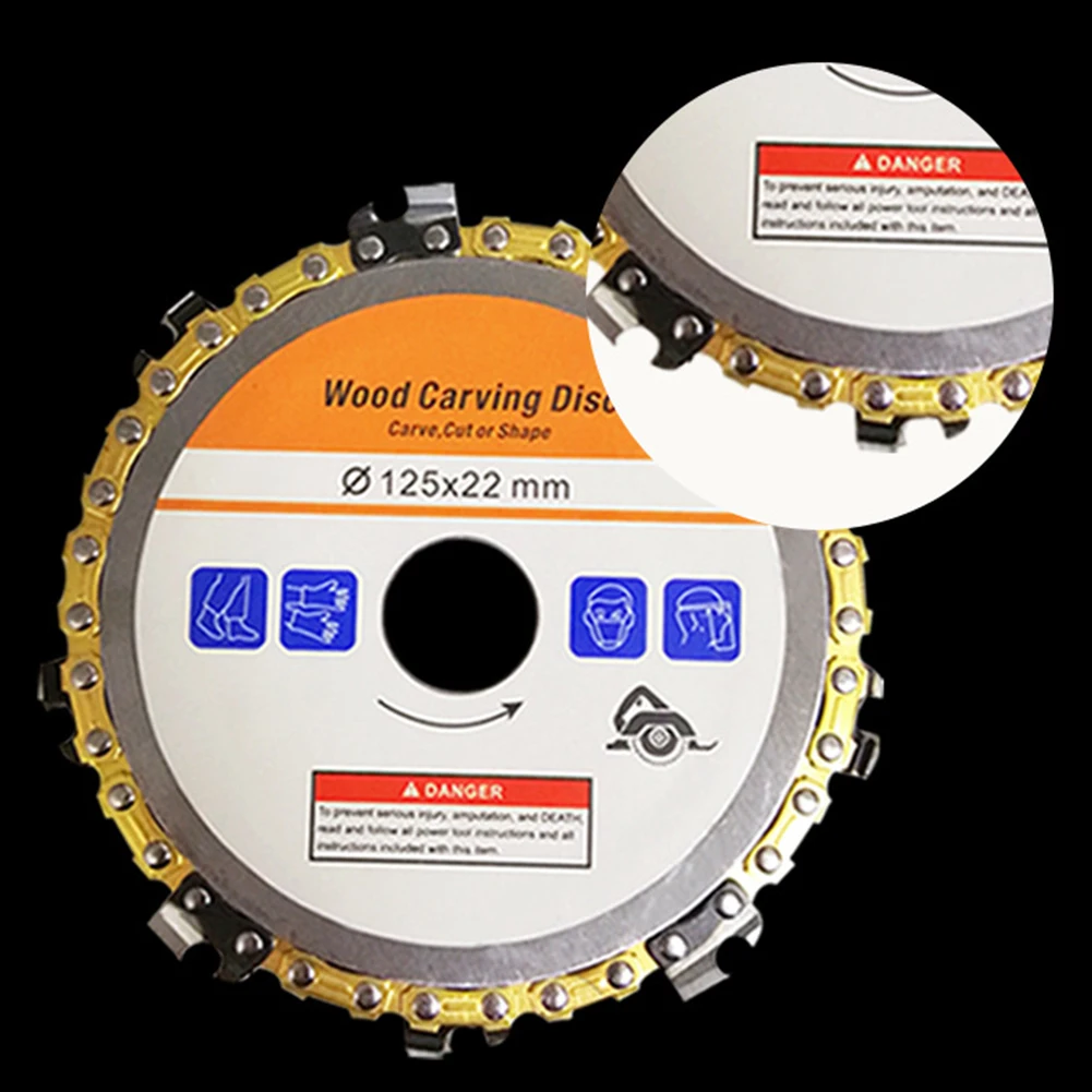 

Carbide Angle Grinder Chain Carving Disc Replacement 5 inch 9 Tooth Sharpener Chainsaw Plate for Shaping/Cutting
