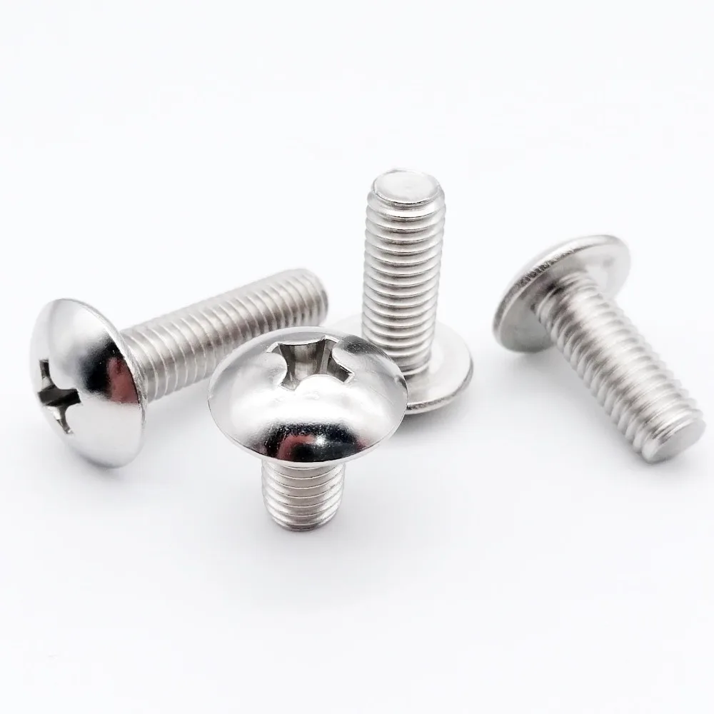 10/50X M2 M2.5 M3 M4 M5 M6 M8 304 A2-70 stainless steel JISB1111T Phillips Truss Head Large Flat Round Cross Screw Bolt L=3-80mm |