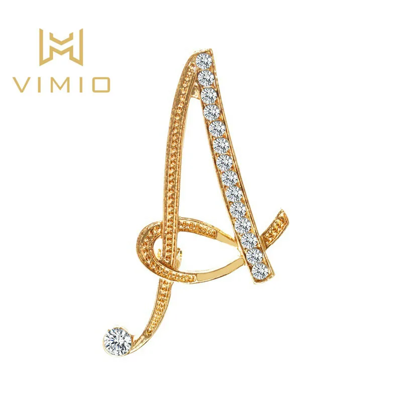 VIMIO инкрустированная Цирконом 26 букв брошь значок для одежды аксессуары Модные