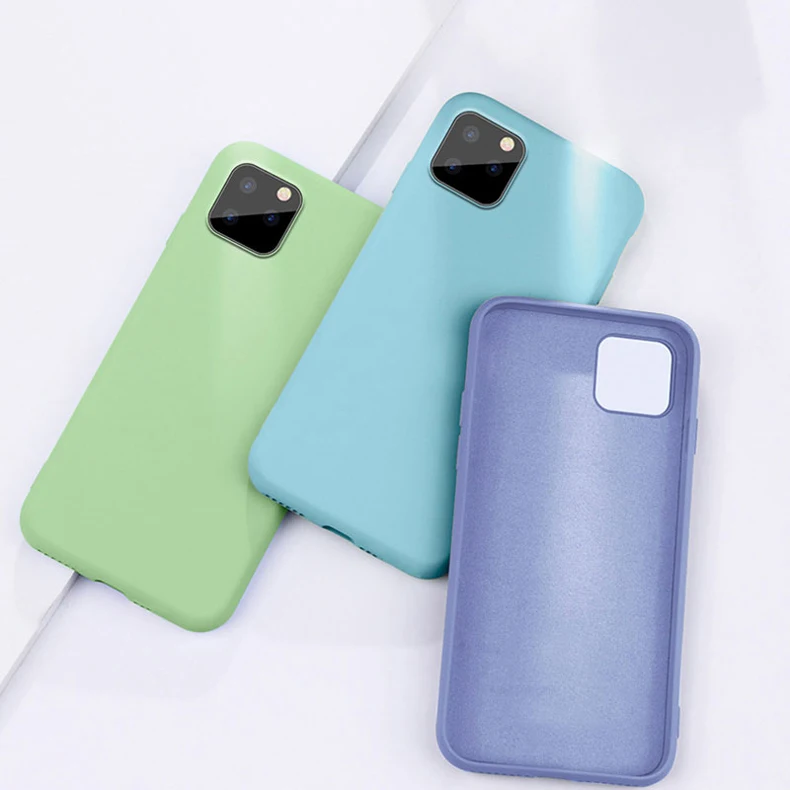 Чехол для iphone 11 ProMax чехол телефона Coque жидкий силиконовый шелковистый мягкий на