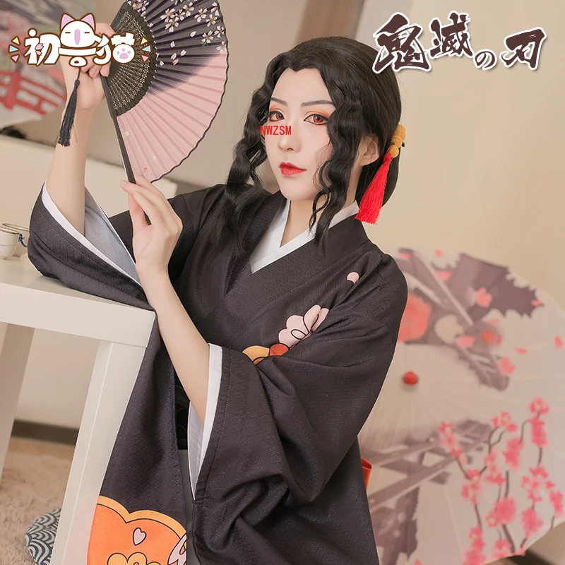 

Demon Slayer Kochou Shinobu Kamado Nezuko Kanroji Mitsur Kibutsuji Muzan Kimono Maid Uniforms Cosplay Costume Free Shipping F