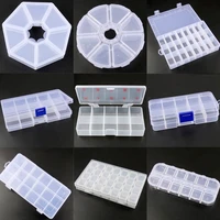 10 shapes transparent plastic storage box compartment adjustable container for beads earring jewelry rectangle case