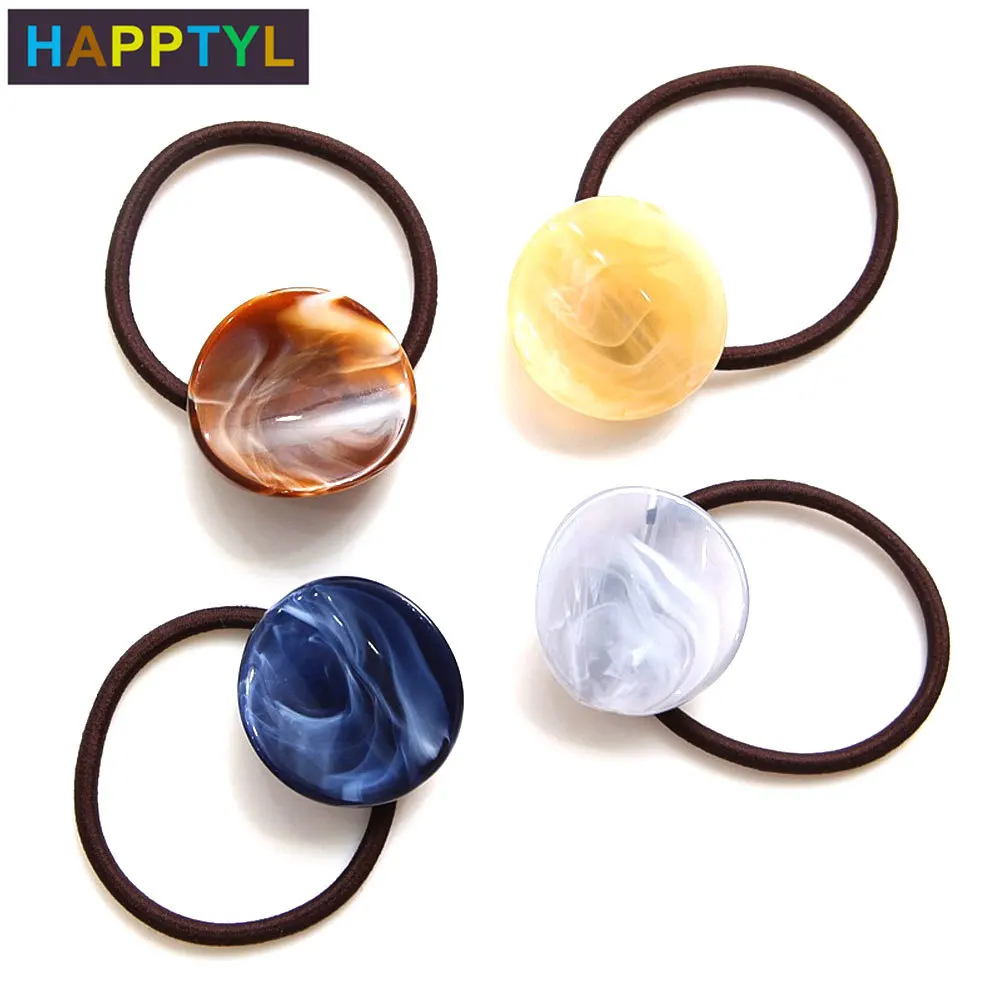 

HAPPTYL 1 шт. Корейская резинка для волос, держатель для конского хвоста, милая Элегантная Мраморная резинка для волос, головной убор