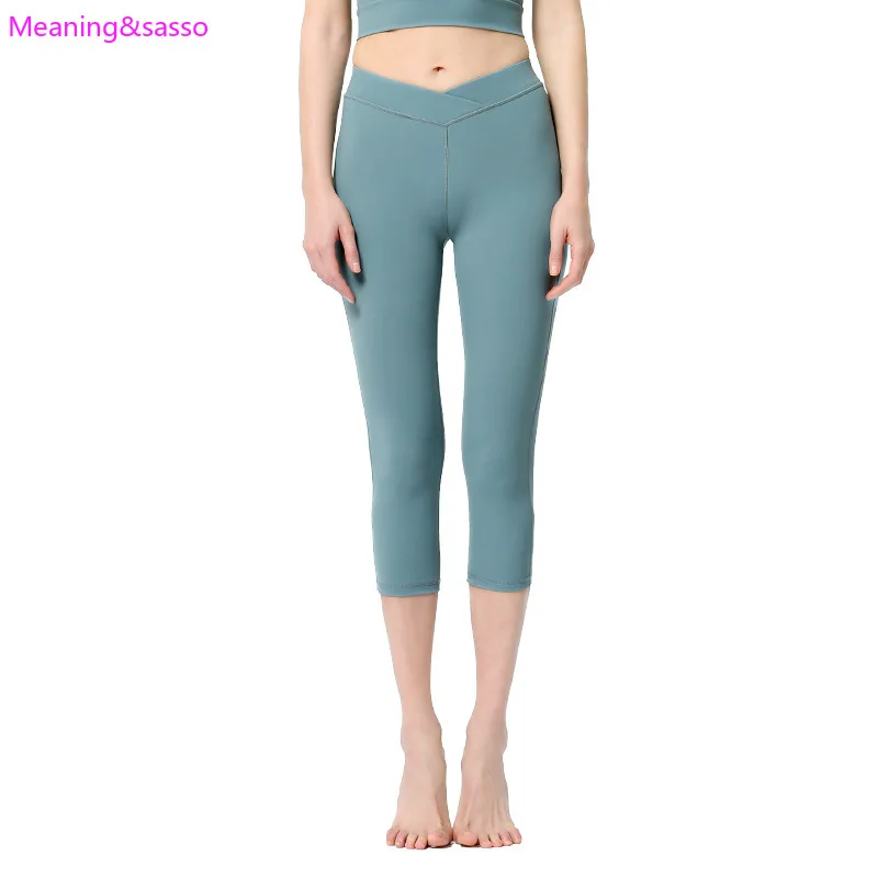 Для Женщин Йога Штаны Нейлон Леггинсы длиной до щиколотки с высокой талией брюки