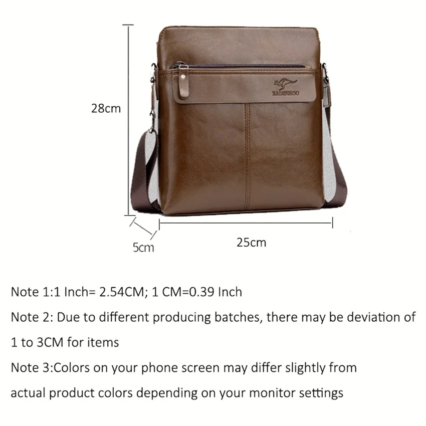 

JNKET New Fashion PU Leather Men's Shoulder Bag Leisure Sling Bag Business Crossbody Bags Large Capacity Messenger Bag