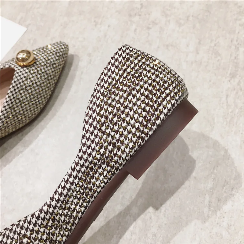 Туфли Женские балетки Женская обувь без каблука Цвет Черный Большой Размеры