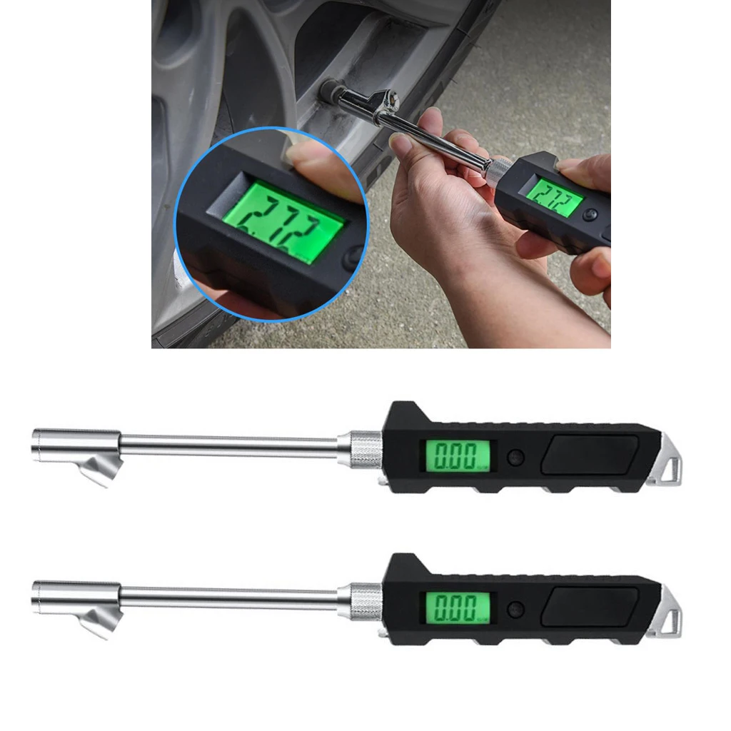 Цифровой манометр для шин с ЖК дисплеем и подсветкой 0 230PSI 2 шт.|Принадлежности