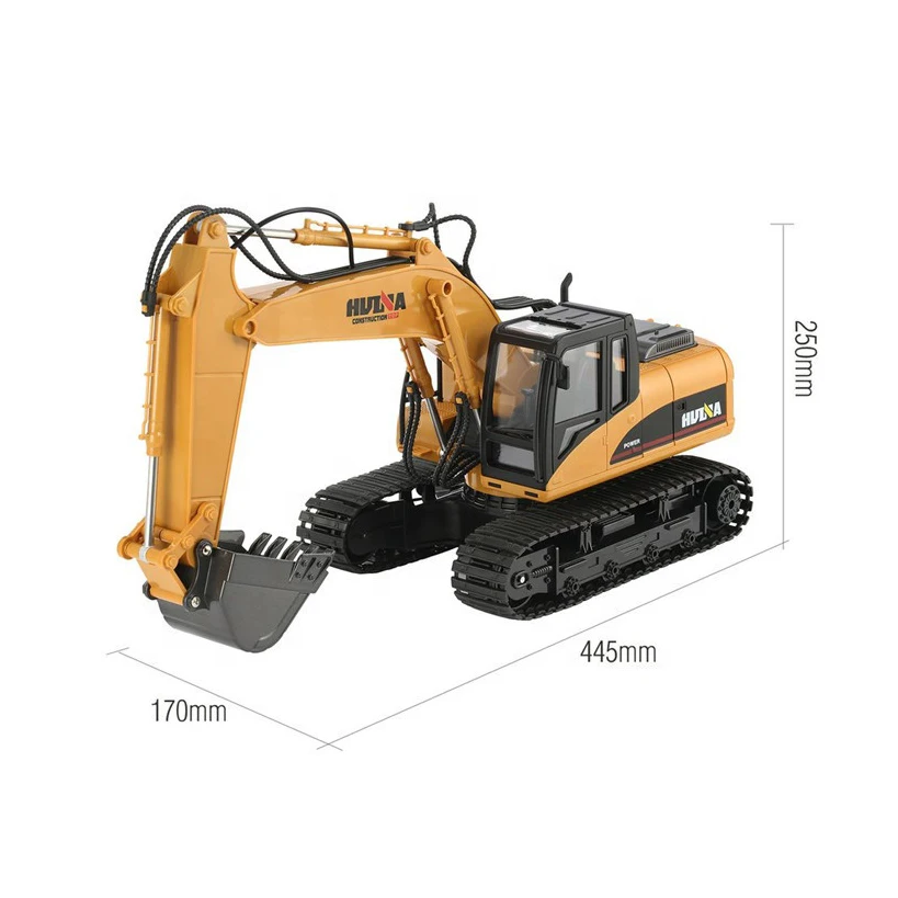 Huina 1550 1/14 15Ch Rc Excavator 680 Degree Rotation Alloy Bucket Rc Construction Vehicle Toy With Cool Sound/Light enlarge