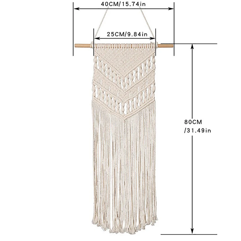 

Macrame Woven Wall Hanging Boho Chic Bohemian Room Geometric Tapestry Art Beautiful Apartment Dorm Room Decoration
