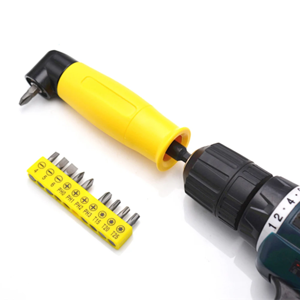 

90 Degree Angle Driver Drilling Accessories 1/4 Hex Right Angle Drill Bit Socket Holder For Hand Electric Drill Wrench Tool