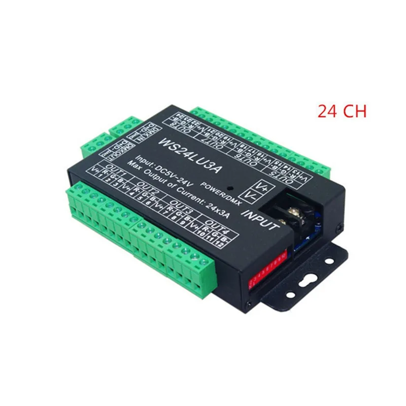 Лучшая цена 1 шт. 24 канала 8 группа dmx 512 led декодер использовать для ленточный