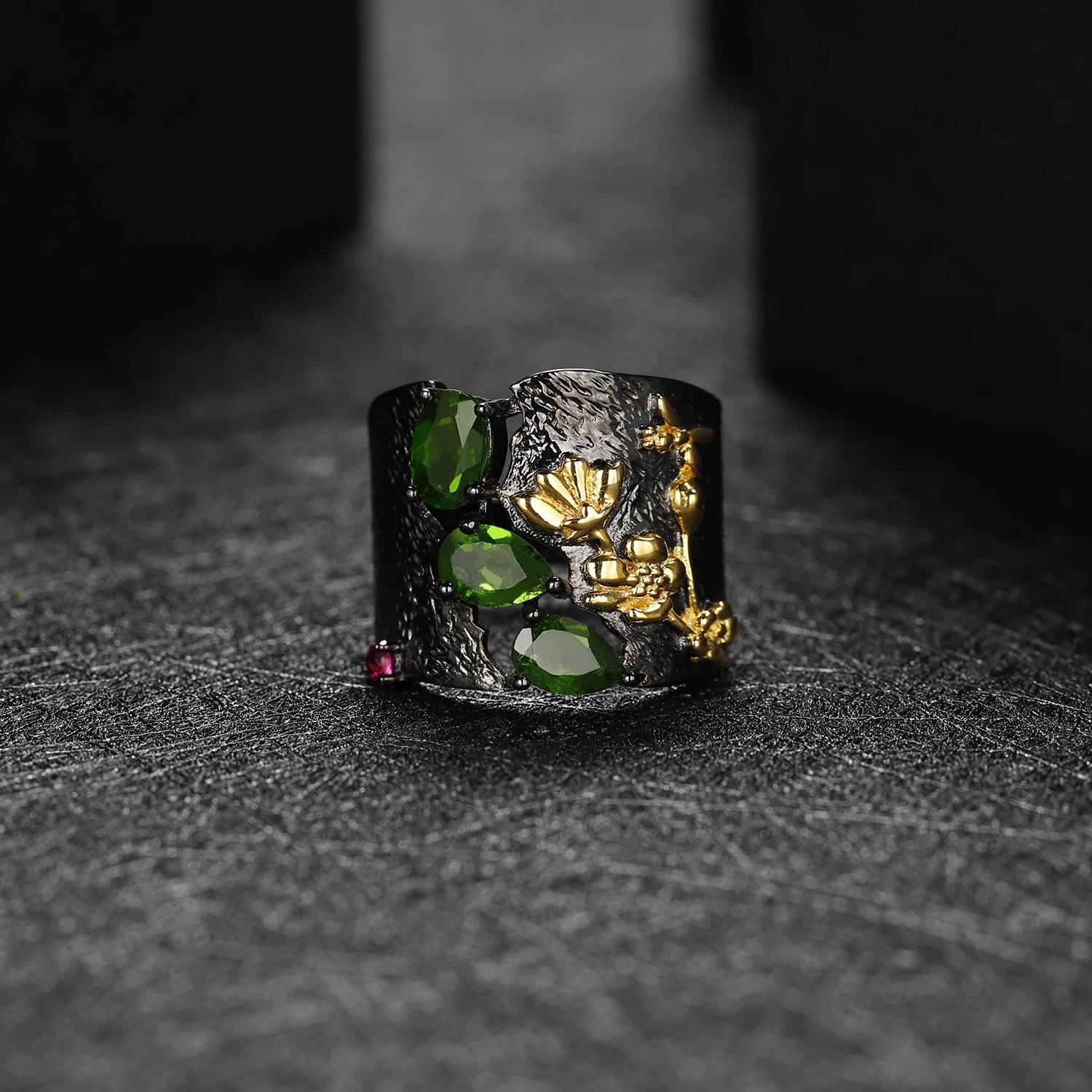Женский балет GEM'S натуральный хром кольца с диопсидом ювелирное изделие из