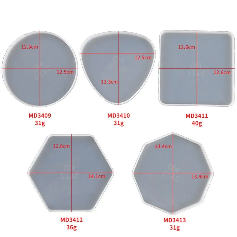 

DIY Irregular Coasters Epoxy Resin Mold Silicone Tray Fluids Artist Tea Mat Mold