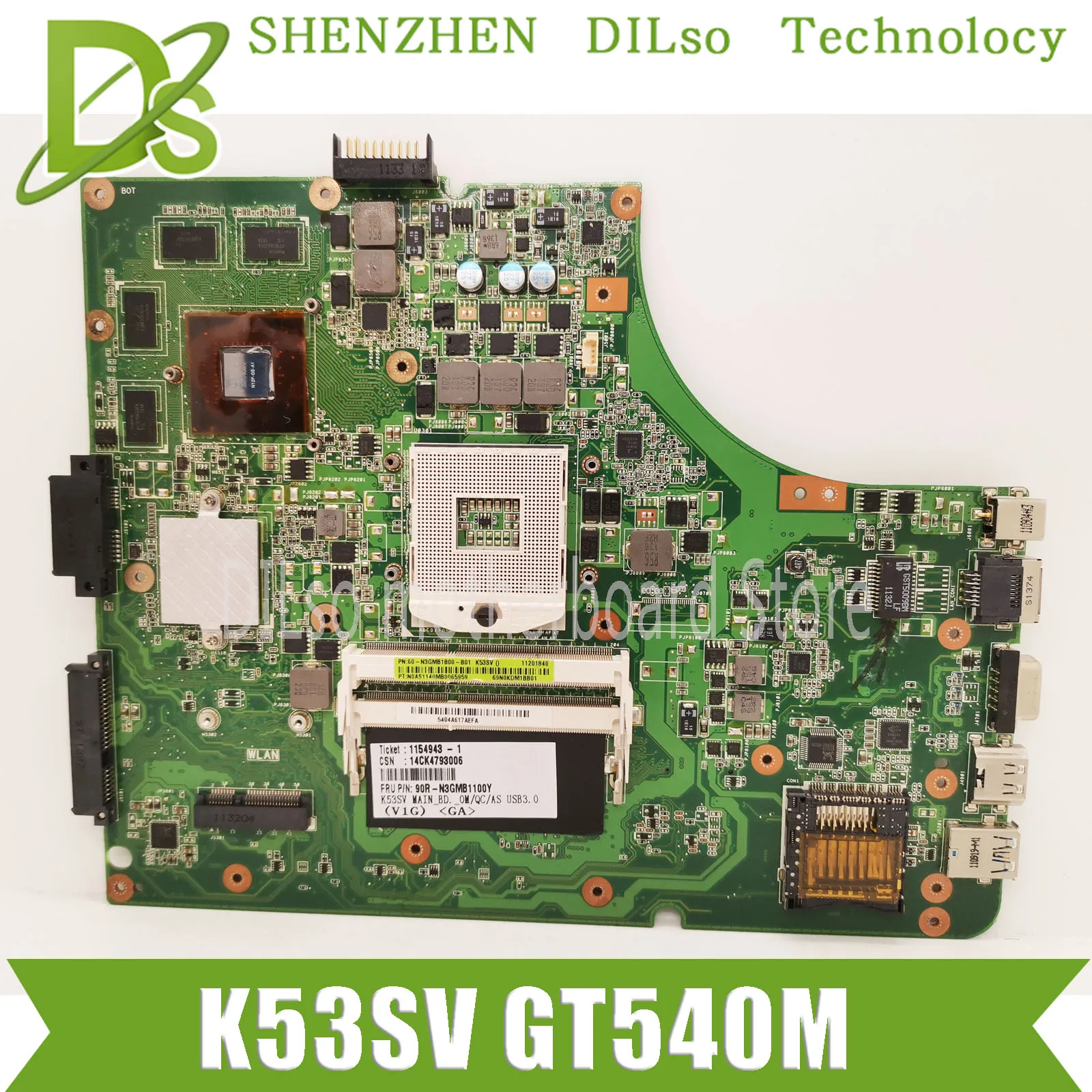 KEFU K53SV For ASUS K53S K53S K53SM K53SC K53SJ Mainboard Motherboard GT540M-1G Motherboard integrated Test