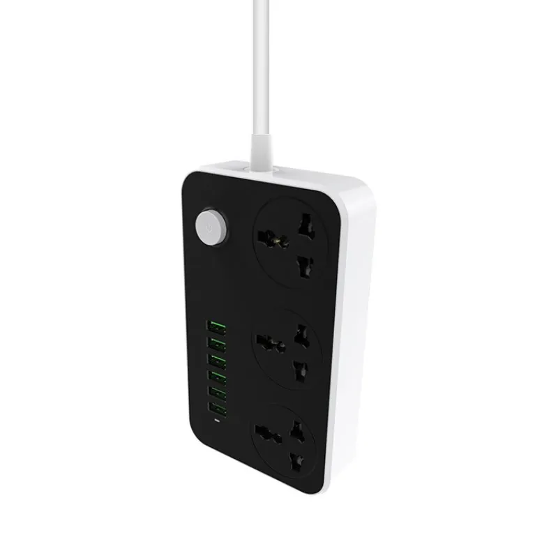 Сетевой удлинитель с 3 розетками и 6 портами USB 4 а/17 Вт 2 м|Удлинители