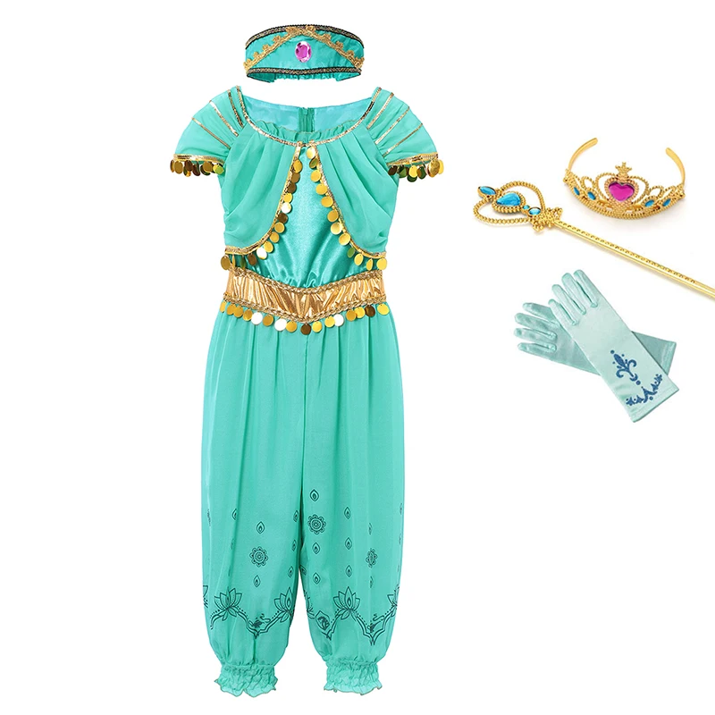 Costume set B2 Детская одежда для девочек Принцесса Жасмин платье Лампа Аладдина Косплэй костюм детский костюм на Хеллоуин; рождественское праздничное платье для девочек Ролевые костюмы - Цвет: Costume set B2