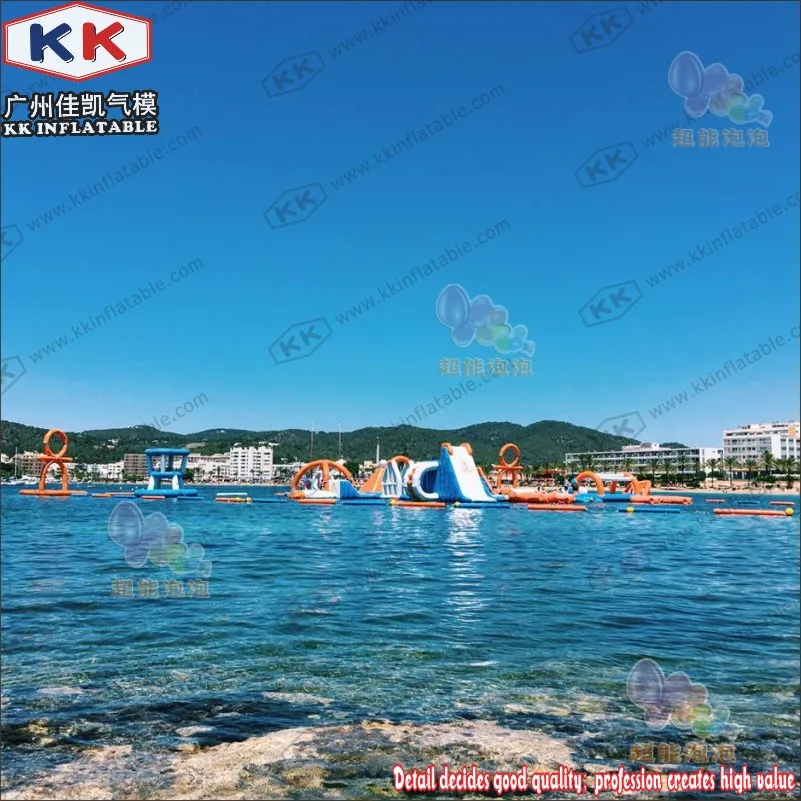 Плавающий надувной аквапарк развлекательный пробуждение остров для пляжа|inflatable
