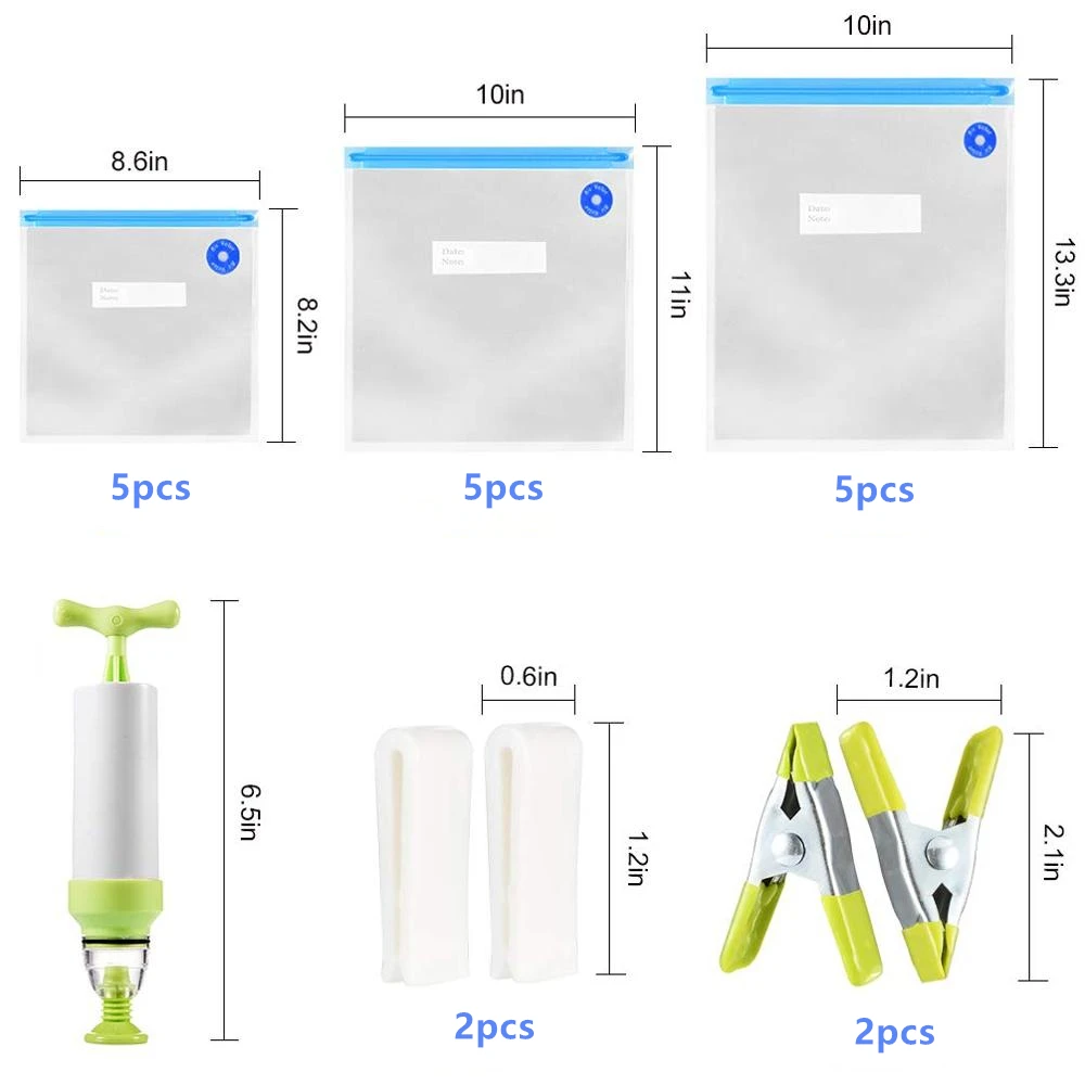 

Reusable Vacuum Food Bags With Hand Pump Vacuum Seal Bags For Food Storage Freezing