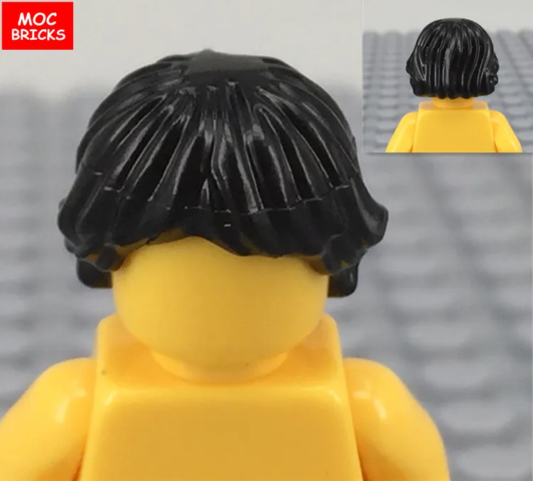10 шт./партия, MOC мужские волосы, черные короткие волосы, коричневые длинные волосы, модель, фигурка, игрушка для детей, развивающие строительные блоки, собранные игрушки - Цвет: 1033B