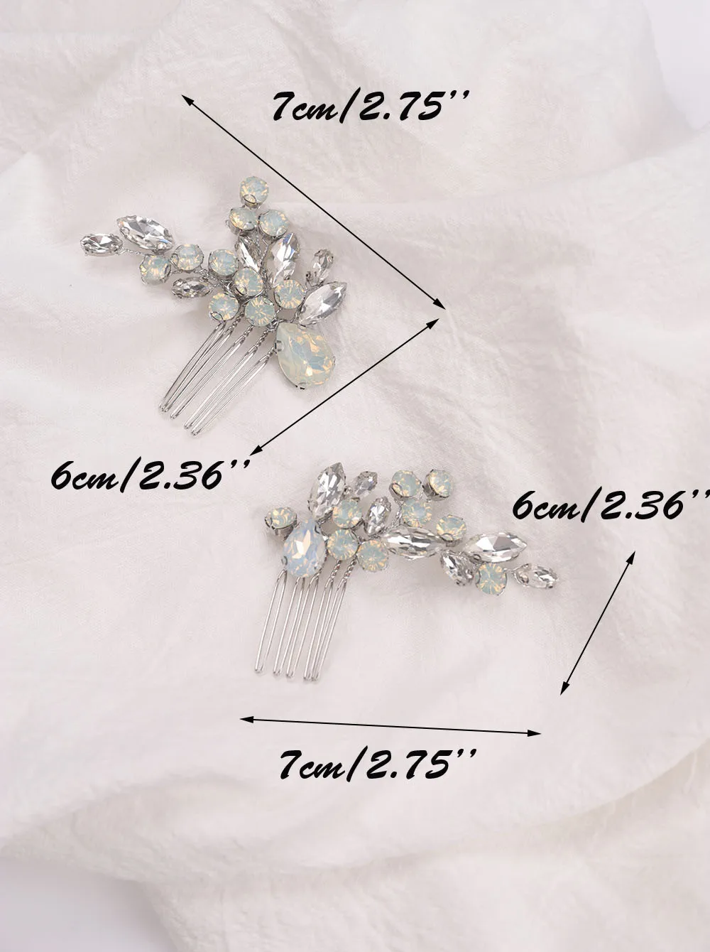 Шляпка невесты расческа для волос Стразы пара ювелирных изделий Серебряный