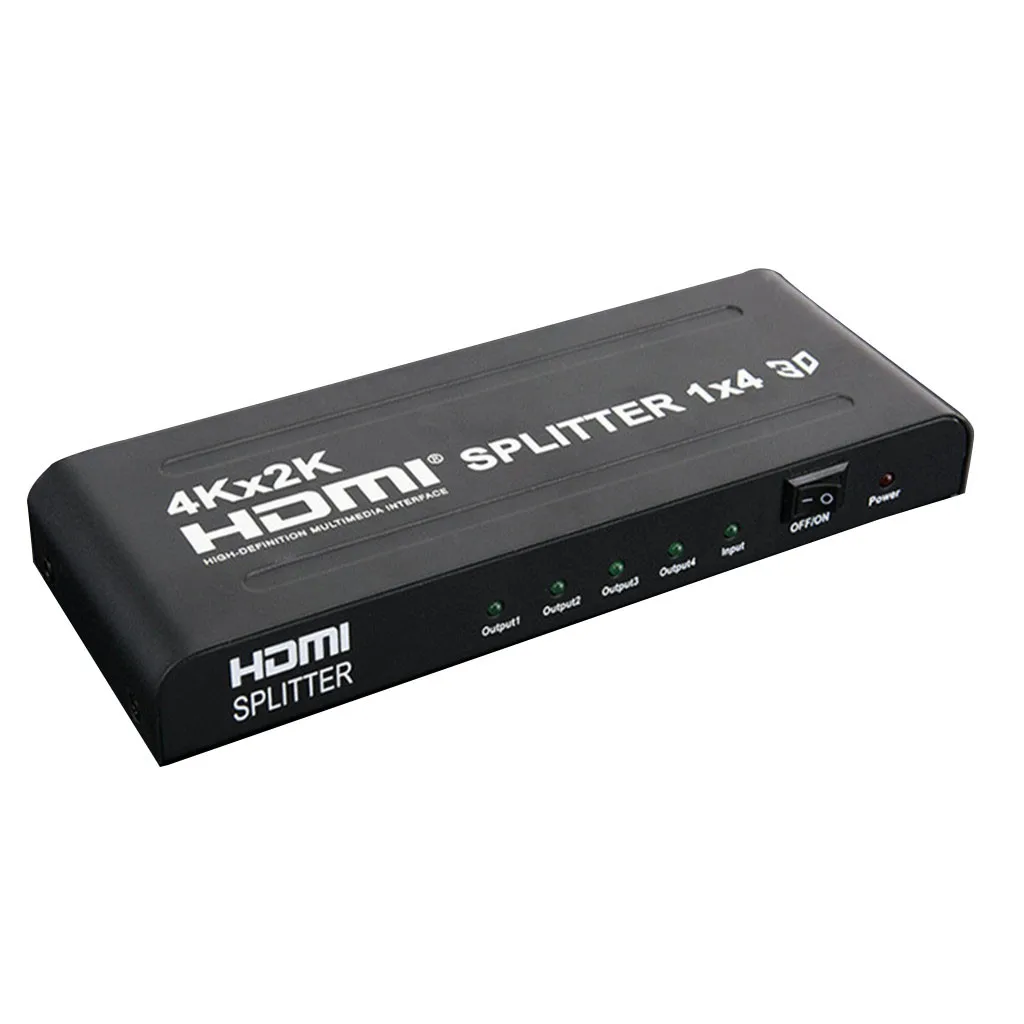 4 порта hdmi сплиттер с питанием для Full HD 1080P и 3D Поддержка одного входа на четыре