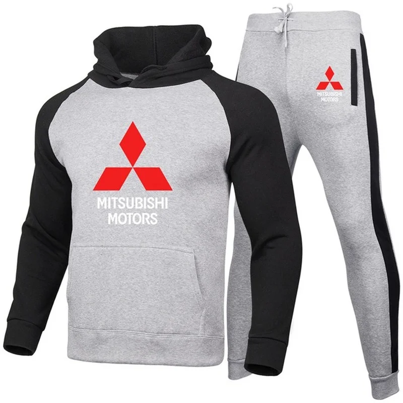 

New Spring Autumn Men's Hoodie Mitsubishi Car Logo casual T-Shirt High Quality Cotton Men's Jackets Sportswear Suit