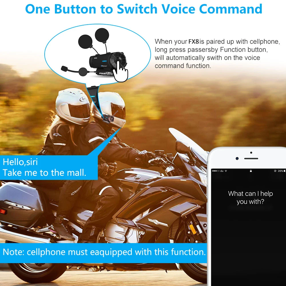 Fodsports FX8 мотоциклетный шлем Bluetooth Интерком мотоциклетный шлем гарнитура 1000 м 8 Rider BT Intercomunicador FM
