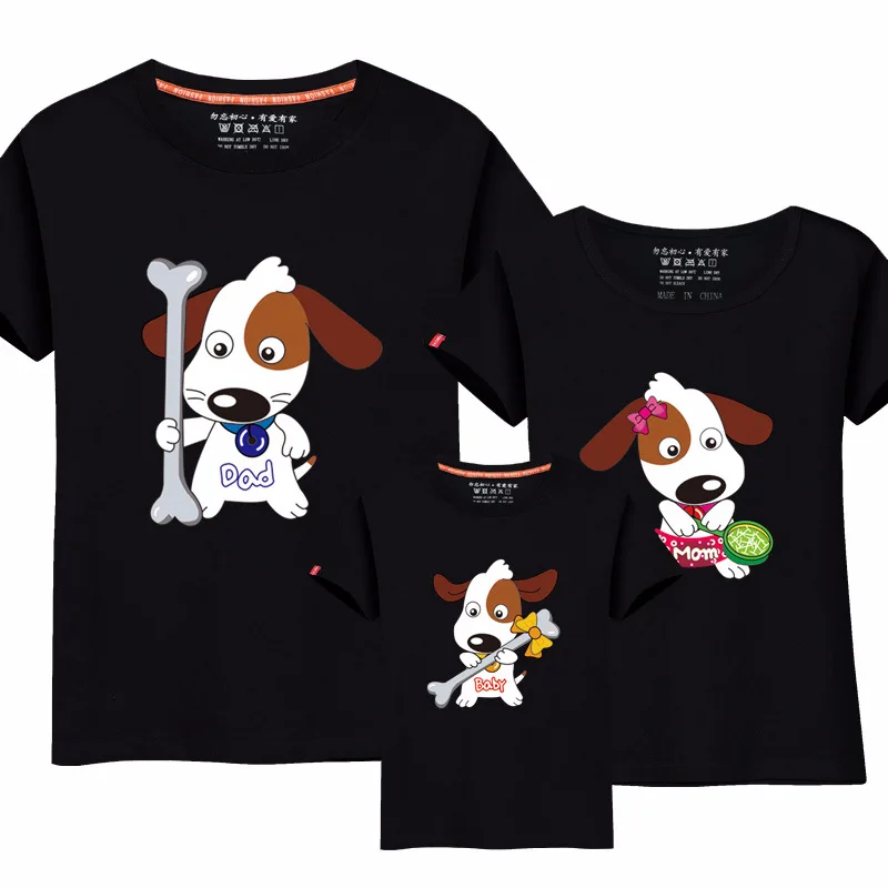 Платье для мамы и дочки Папа мама я дочка сын Одинаковая одежда семьи футболка