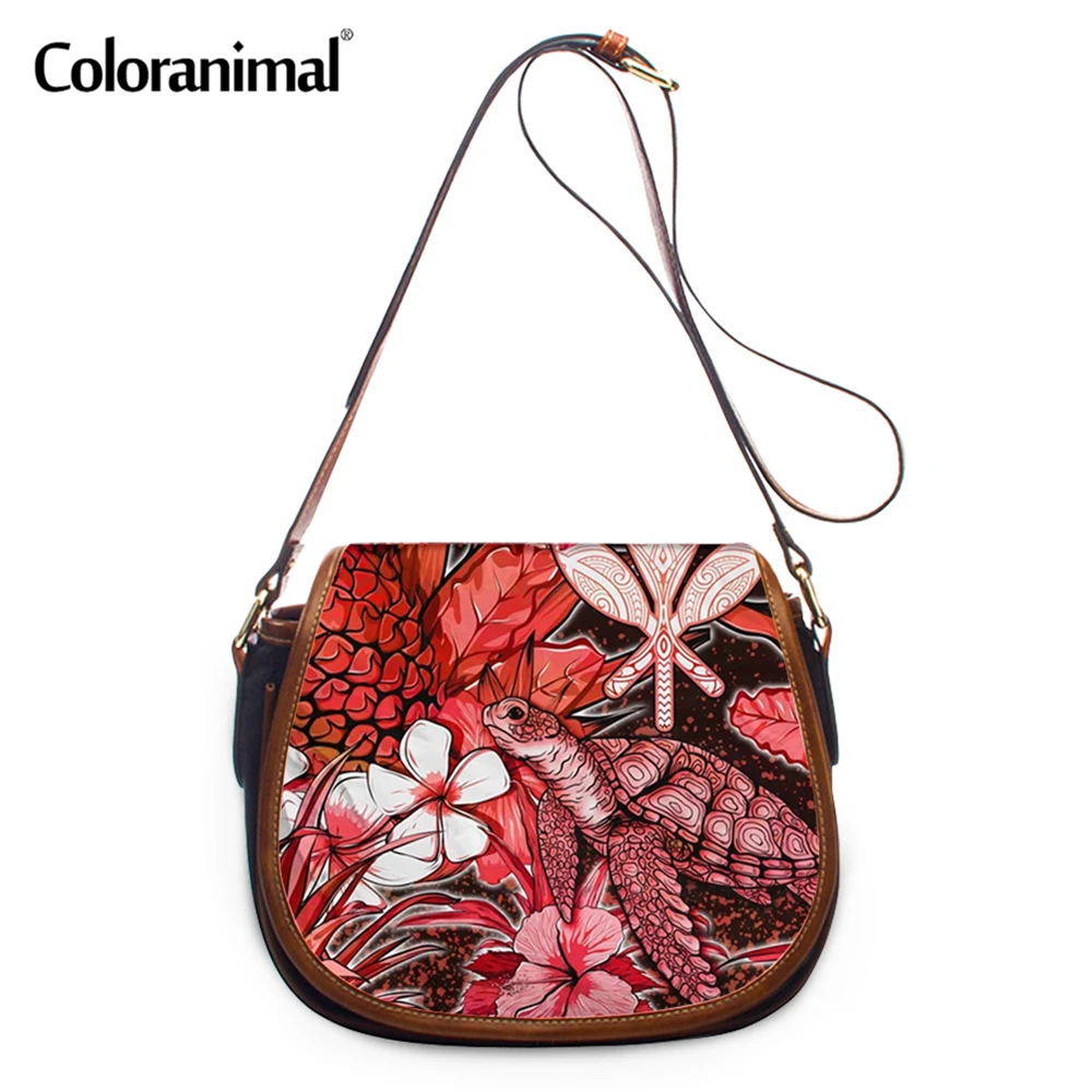 Женская полинезийская сумка-мессенджер из искусственной кожи с принтом в виде