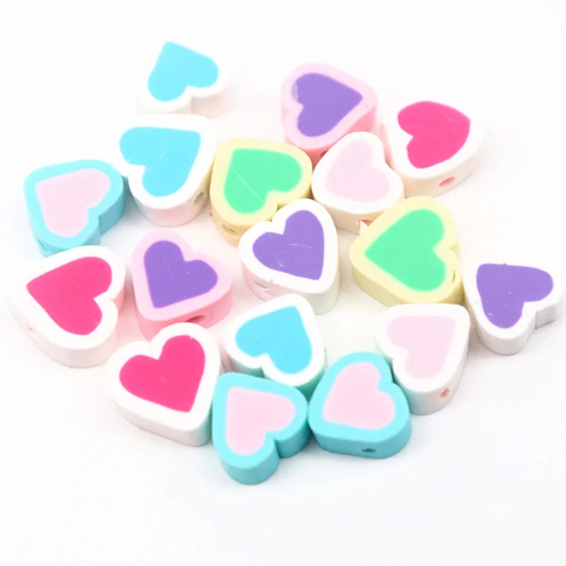 Бусины из глины в форме сердца 10 г мм * 5 двухслойные бусины полимерной аксессуары