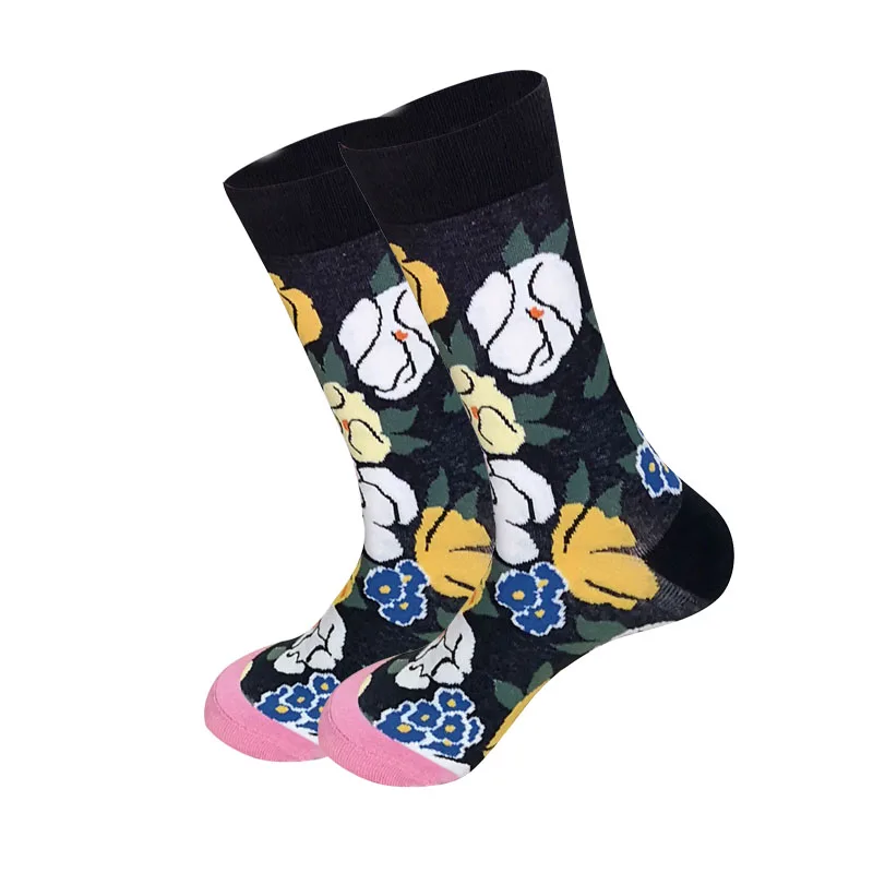 2019 женские и мужские красочные новые хлопковые счастливые носки 24 цвета фрукты