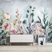 custom mural wallpaper 3d pastoral flower watercolor plant modern living room tv background wall mural papel de parede wallpaper