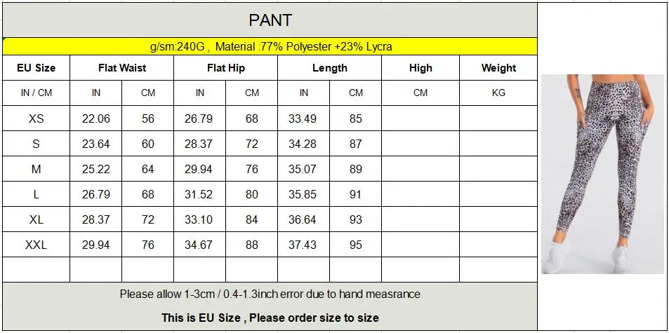 

Pluz size Women leopard printed yoga pant pocket sports leggings stretchy gym tights women running trousers workout clothes